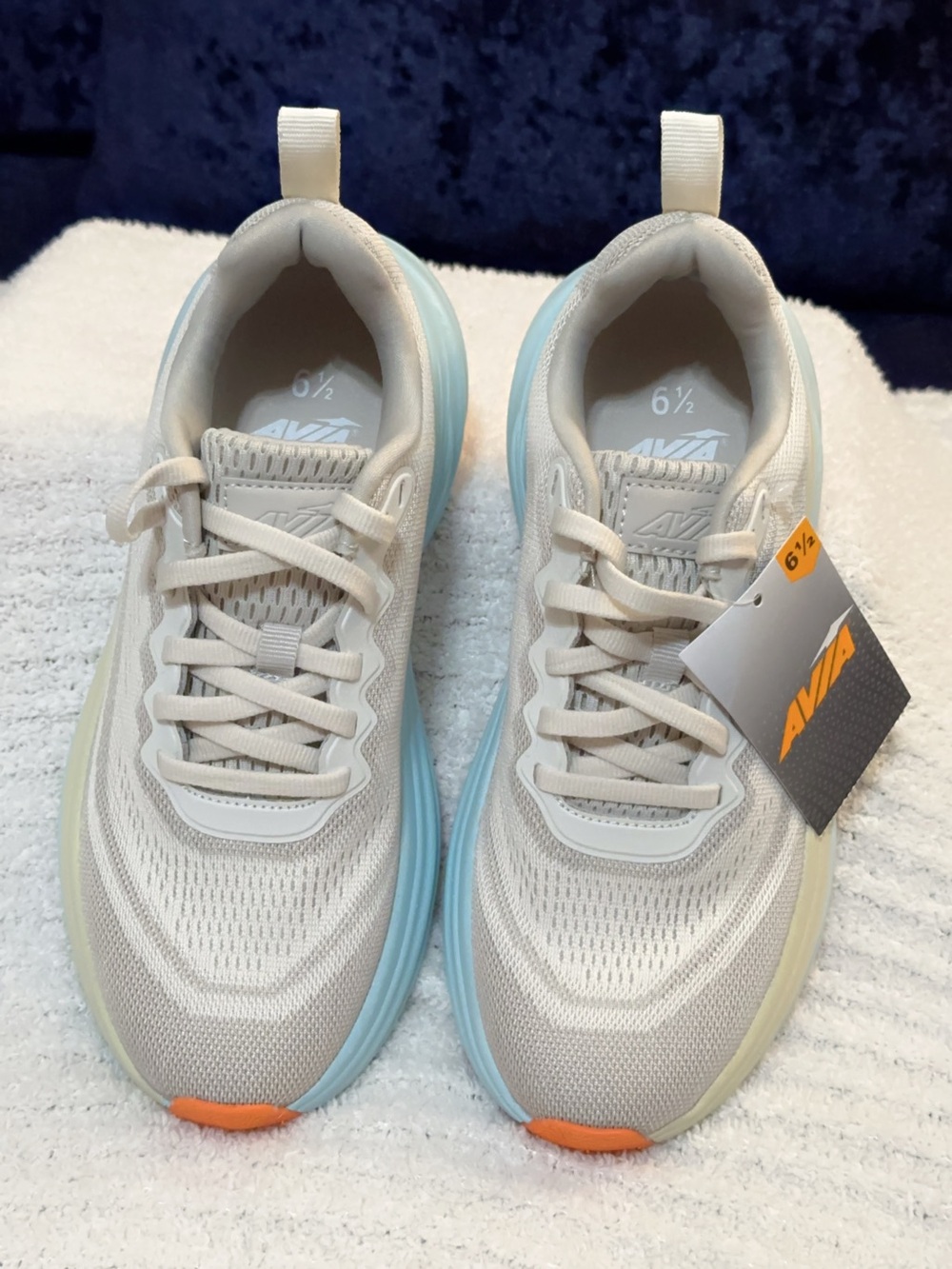 Avia Women’s Comfort Performance Sneakers Grey With Blue, Yellow & Orange Accen - Picture 7 of 16